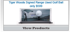 Tiger Woods Signed Range Used Golf Ball Display